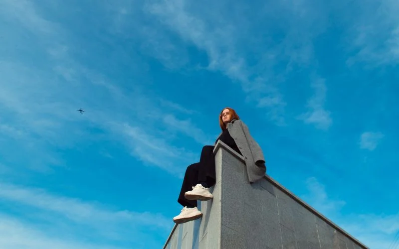 shot from below sitting poses