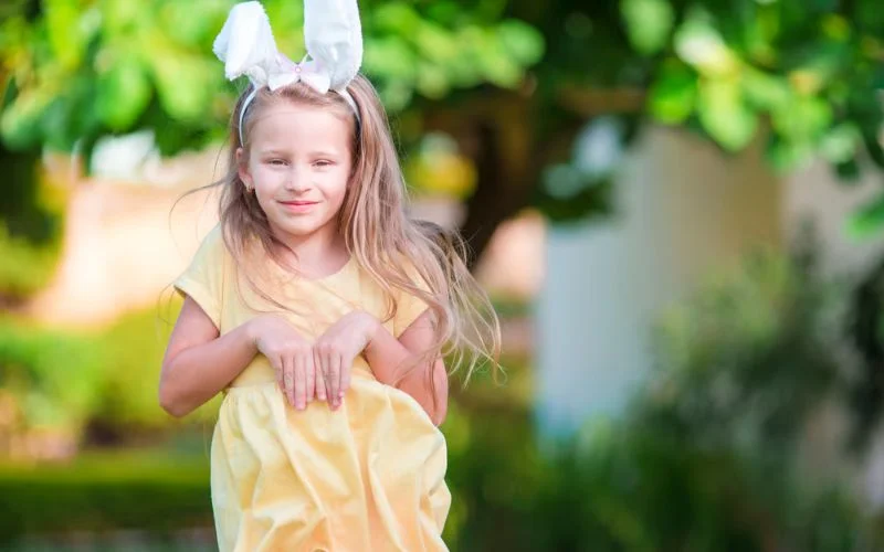 Girl posing for easter