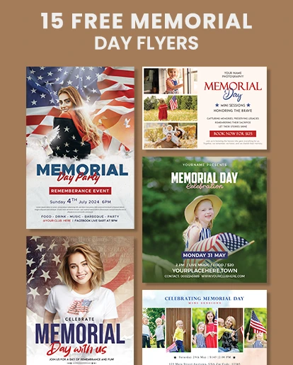 Memorial Day Flyers Feature Image: photography freebies