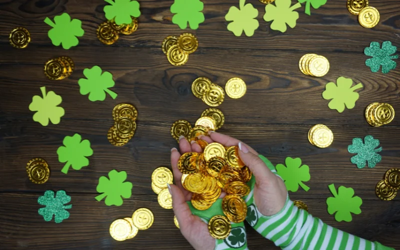 St Patrick's Photoshoot With Gold Coins