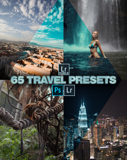 Feature images of the travel lightroom presets bundle photo essentials