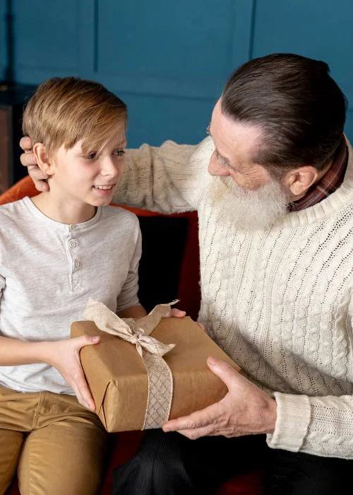 gift opening shots for fathers day photo shoot