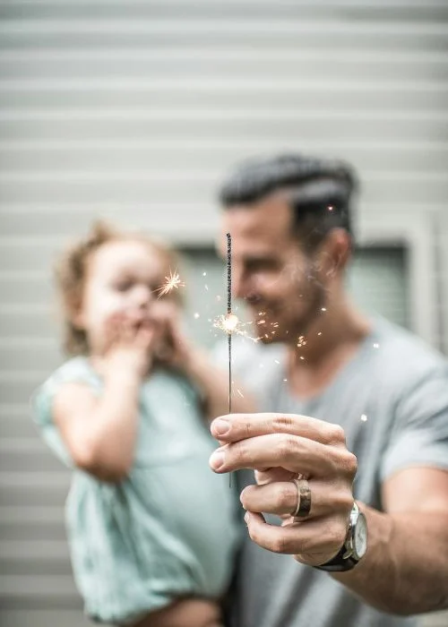 classic portraits of dad and daughter