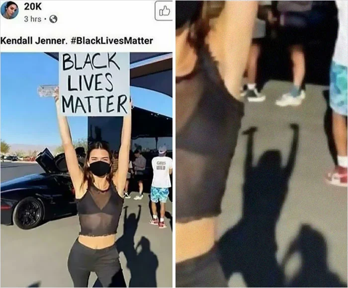 Celebrity Photoshop fails - Kendall Jenner Black lives matter