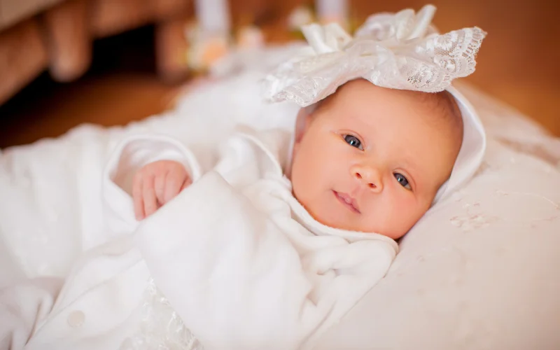 baby portrait at baptism