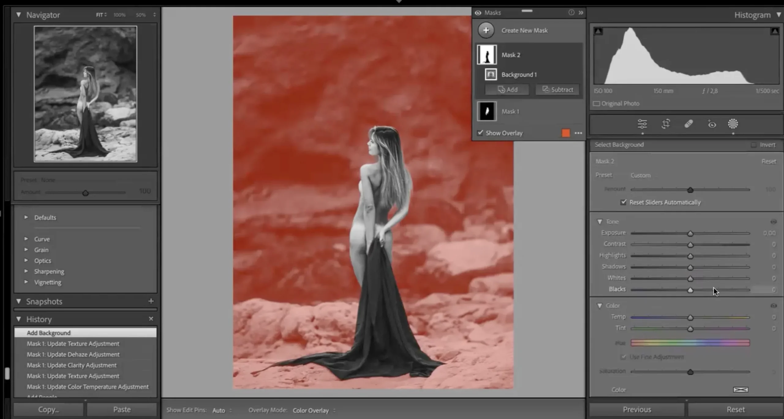 monochrome image edited using a black and white photography tutorial technique