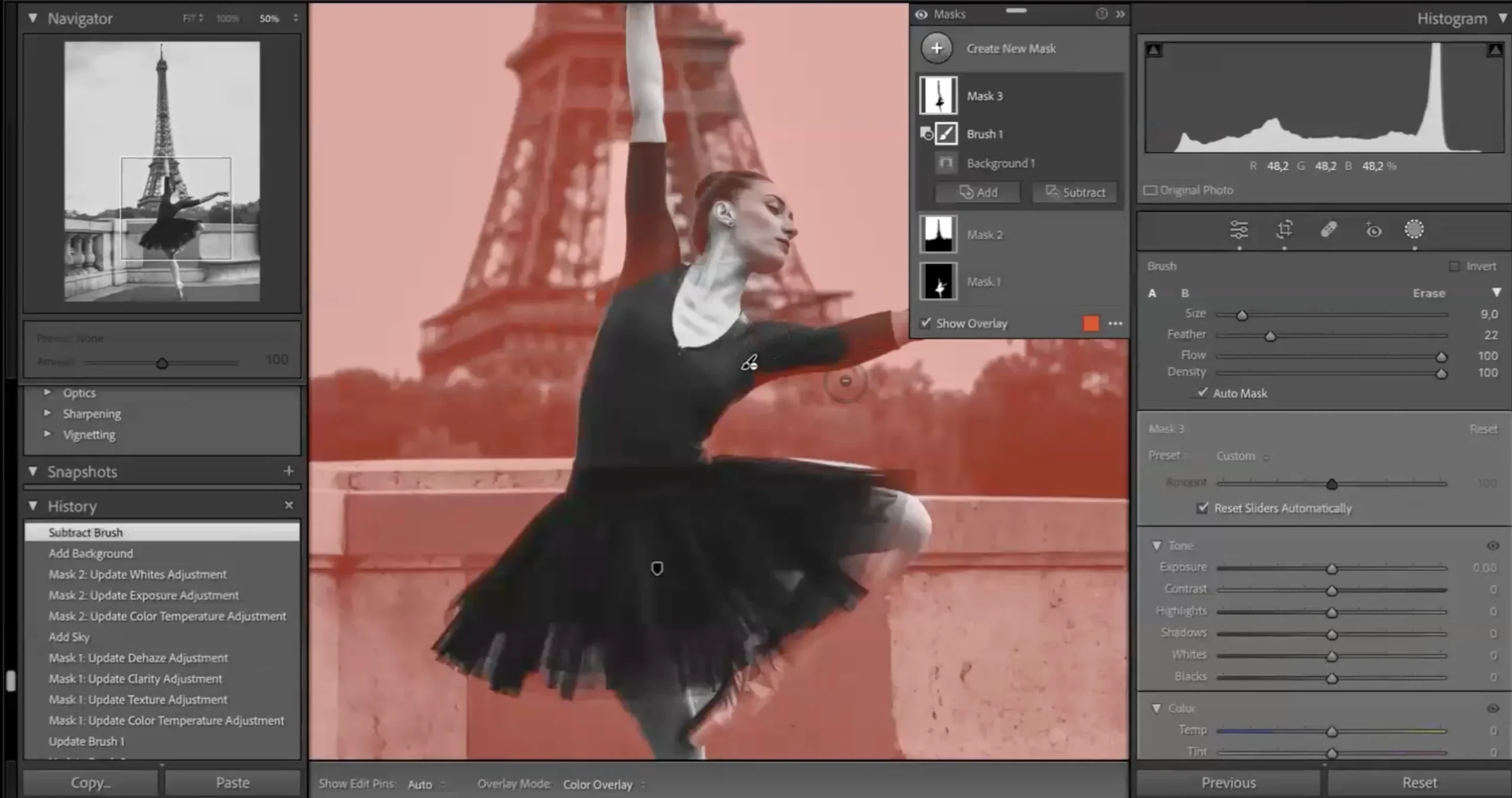 monochrome editing of a ballet dancer