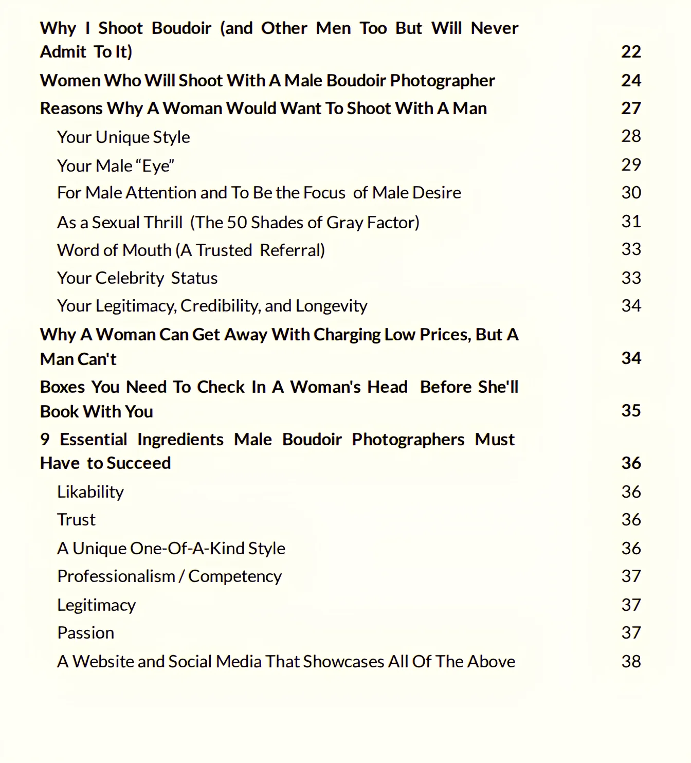 contents of the book