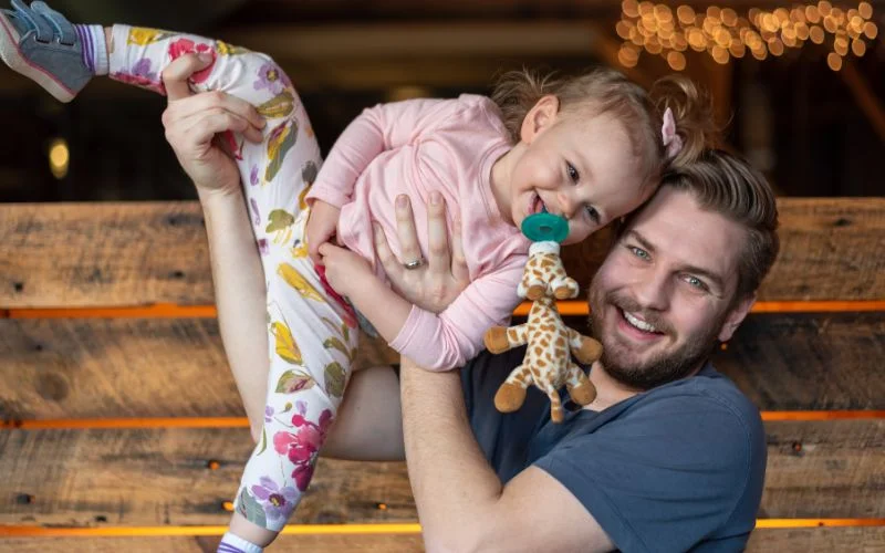 playing with the child in house