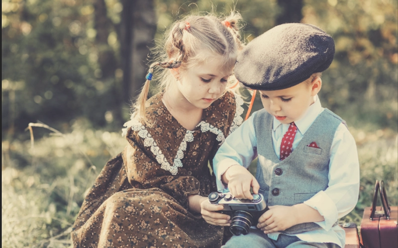 a photo two kids playing