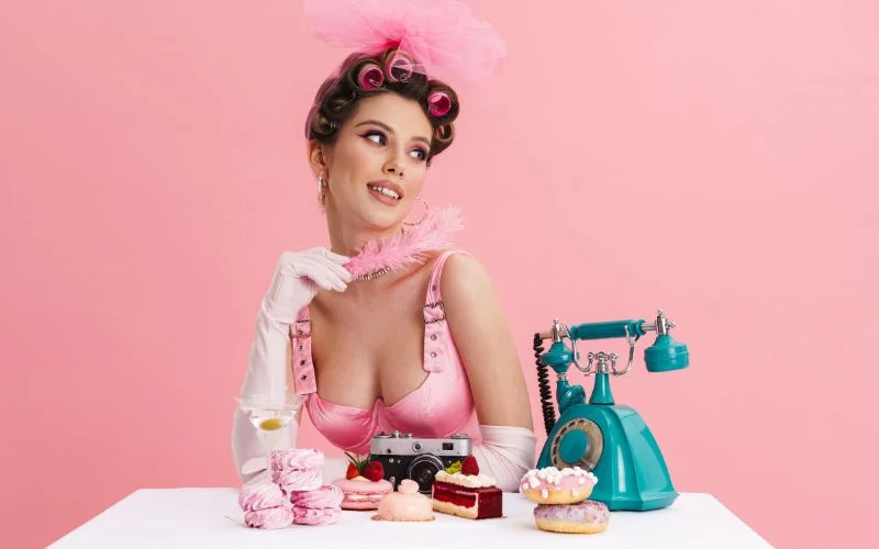 pinup poses with props