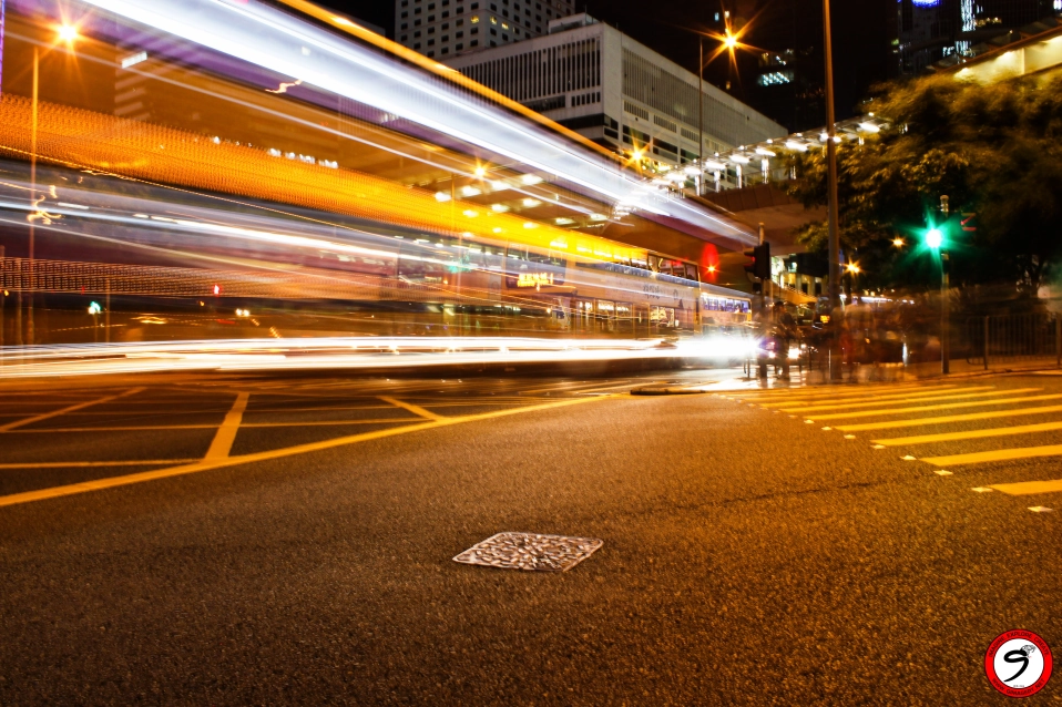 Dazzling light trail photo in Hong Kong