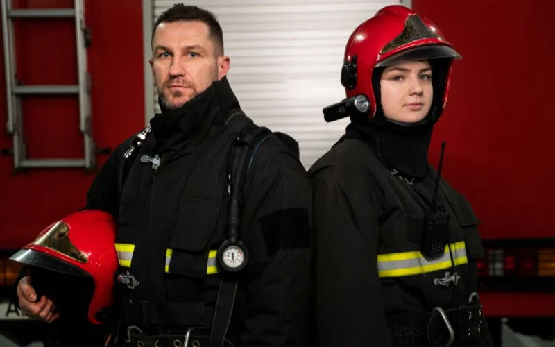 firefighters getting ready for a mission