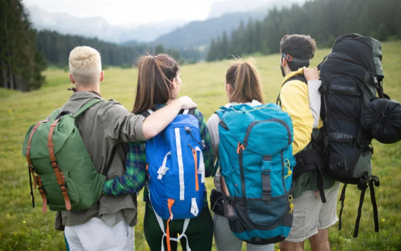 show off your backpack for best hiking picture poses