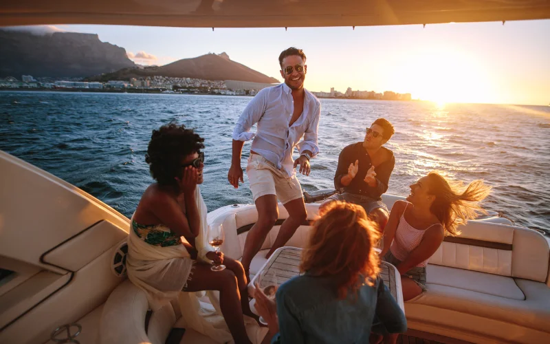 Yacht party with friends