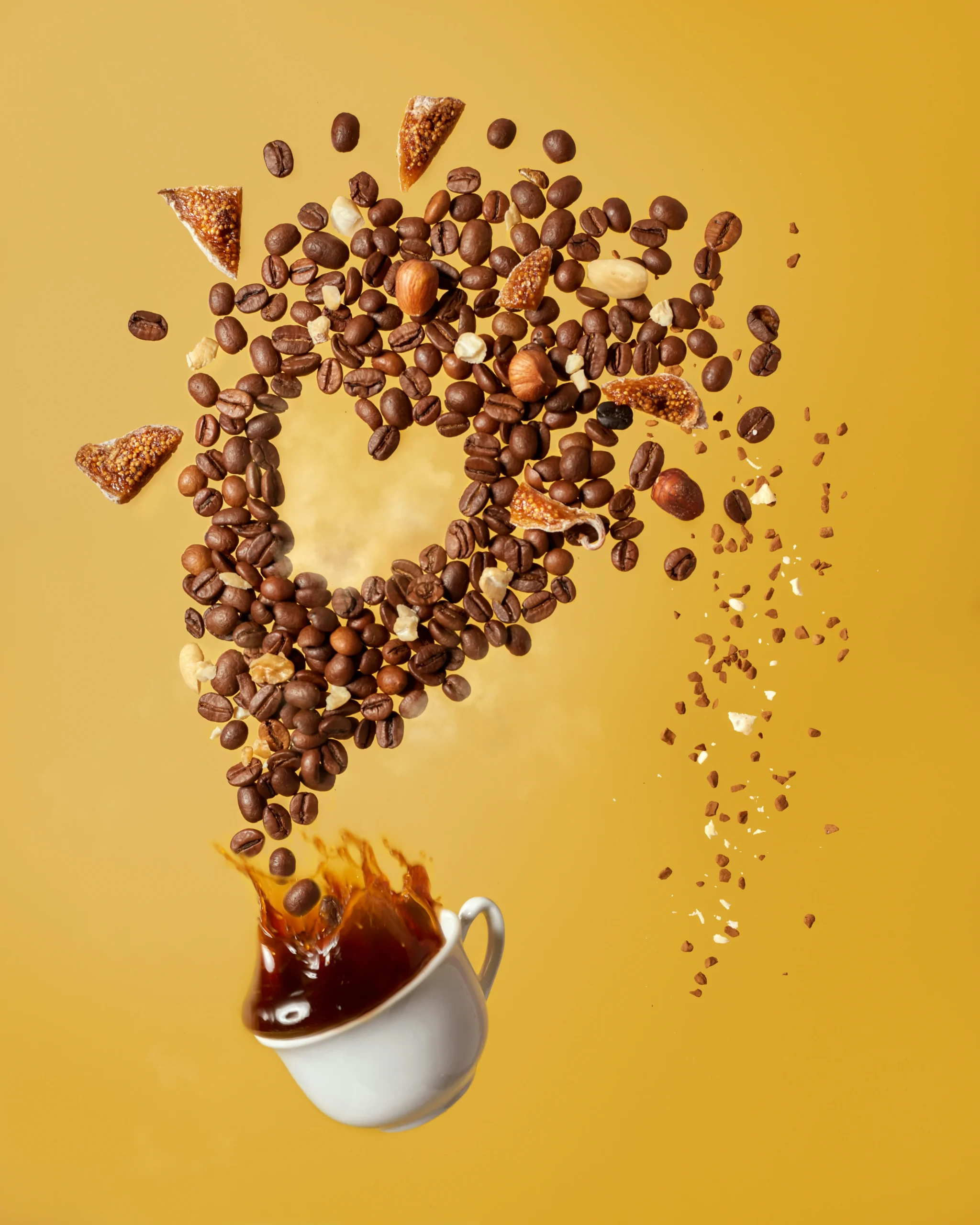 levitation product photography - coffee