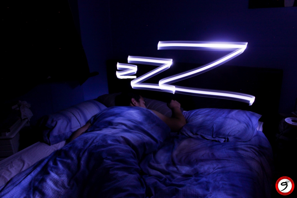 Imaginative light painting of z’s while sleeping