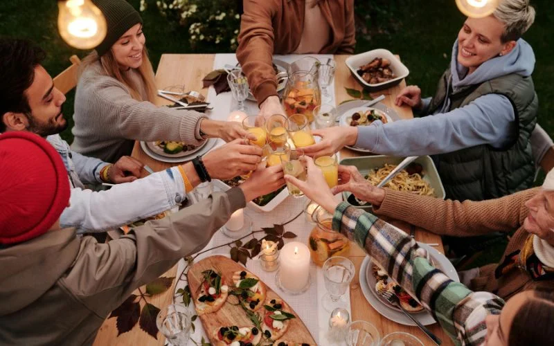 Snap the moment while raising a toast