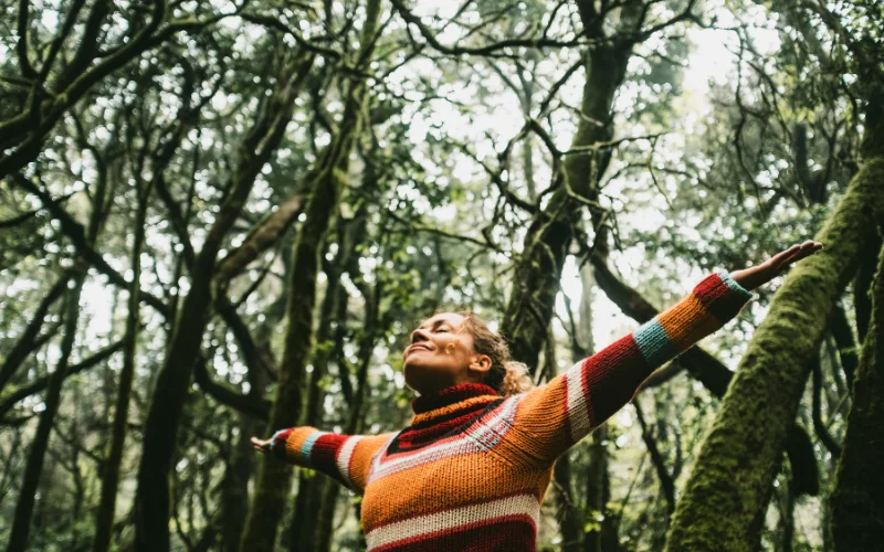 capture wild shots in the forest for your 40th birthday photoshoot