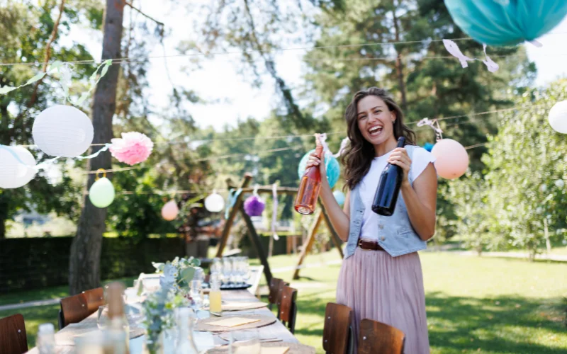 grab a bottle of wine or champagne for your 40th birthday photoshoot