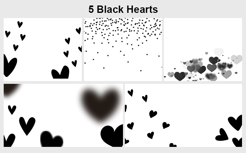 black heart overlays, Heart-shaped overlays, love overlays, Valentine’s Day overlays