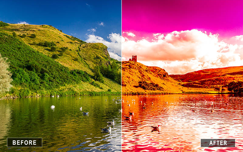 Canyon landscape color grading, Dramatic canyon presets