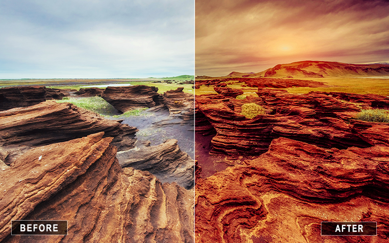 Dramatic canyon contrasts, Canyon rocky landscape presets,