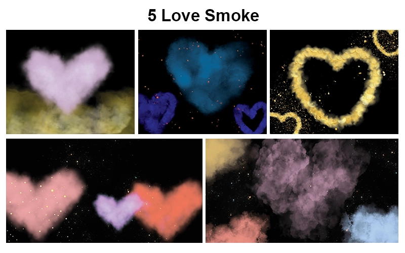 love smoke overlays, heart bokeh overlays, heart PNG overlays