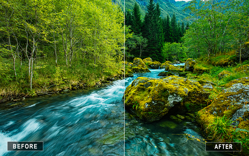 Landscape canyon contrast, Soft canyon effects
