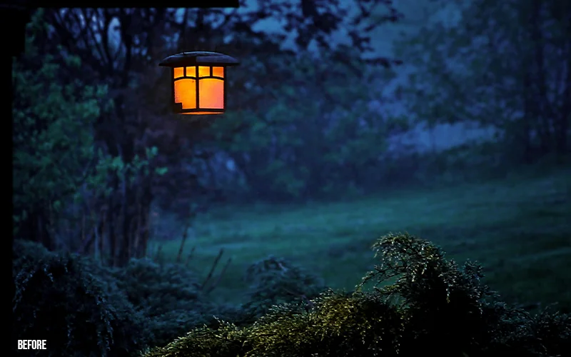 night photo before editing