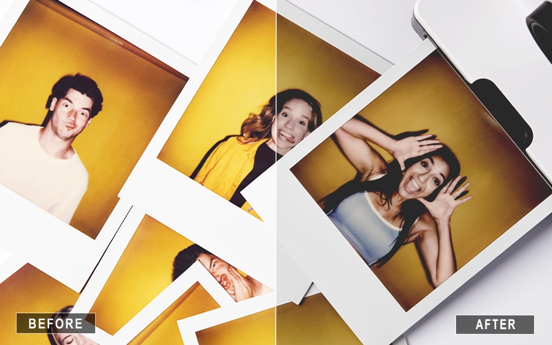 Polaroid-style Photoshop actions applied for instant vintage effect