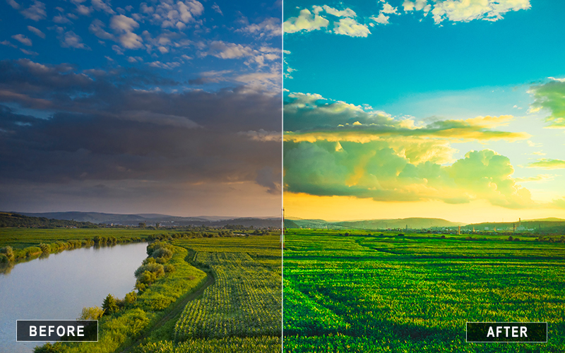 Landscape canyon contrast, Soft canyon effects