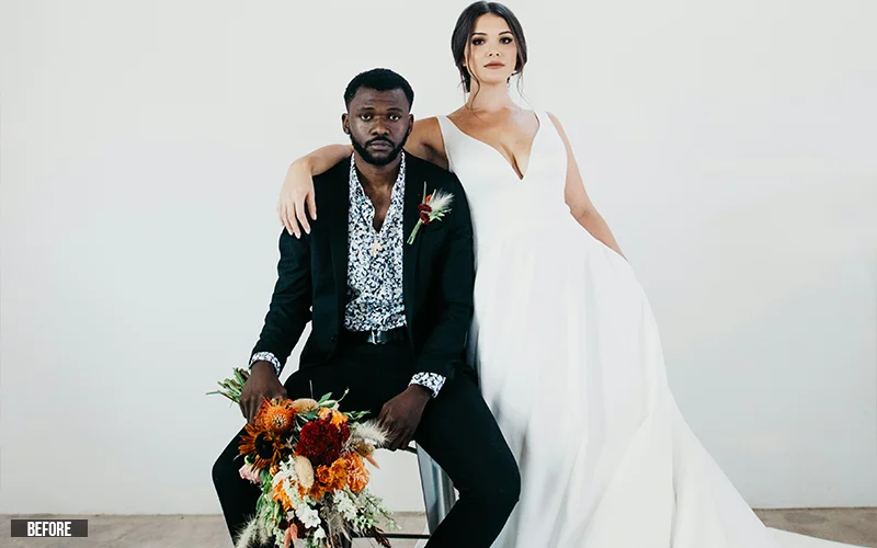 photo of bride and groom