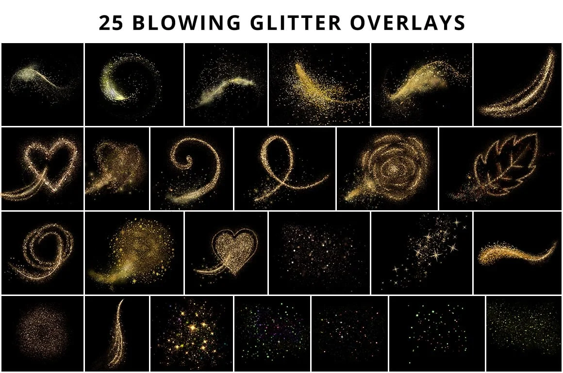blowing glitter overlays