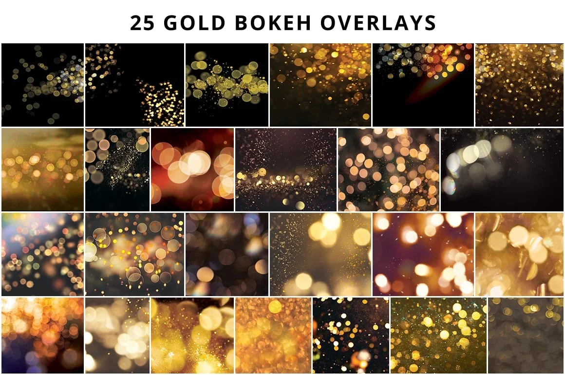gold bokeh overlay
