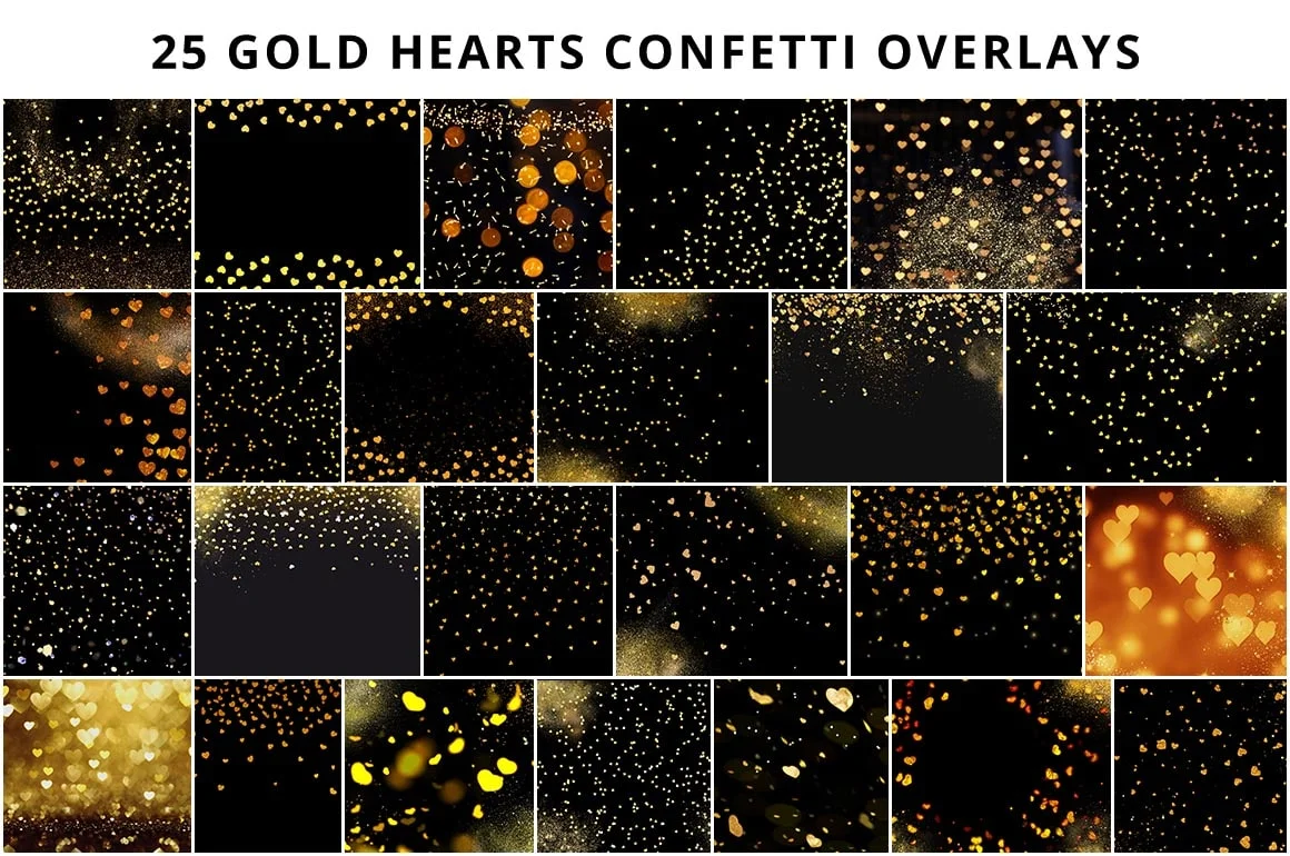 gold heart confetti