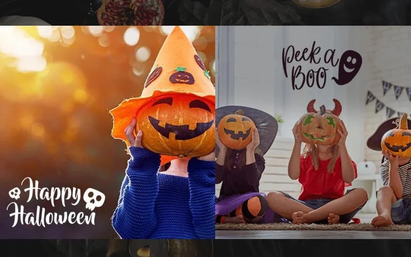 halloween text overlays