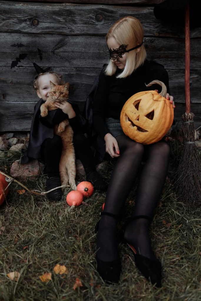 A mother and daughter posing as witches