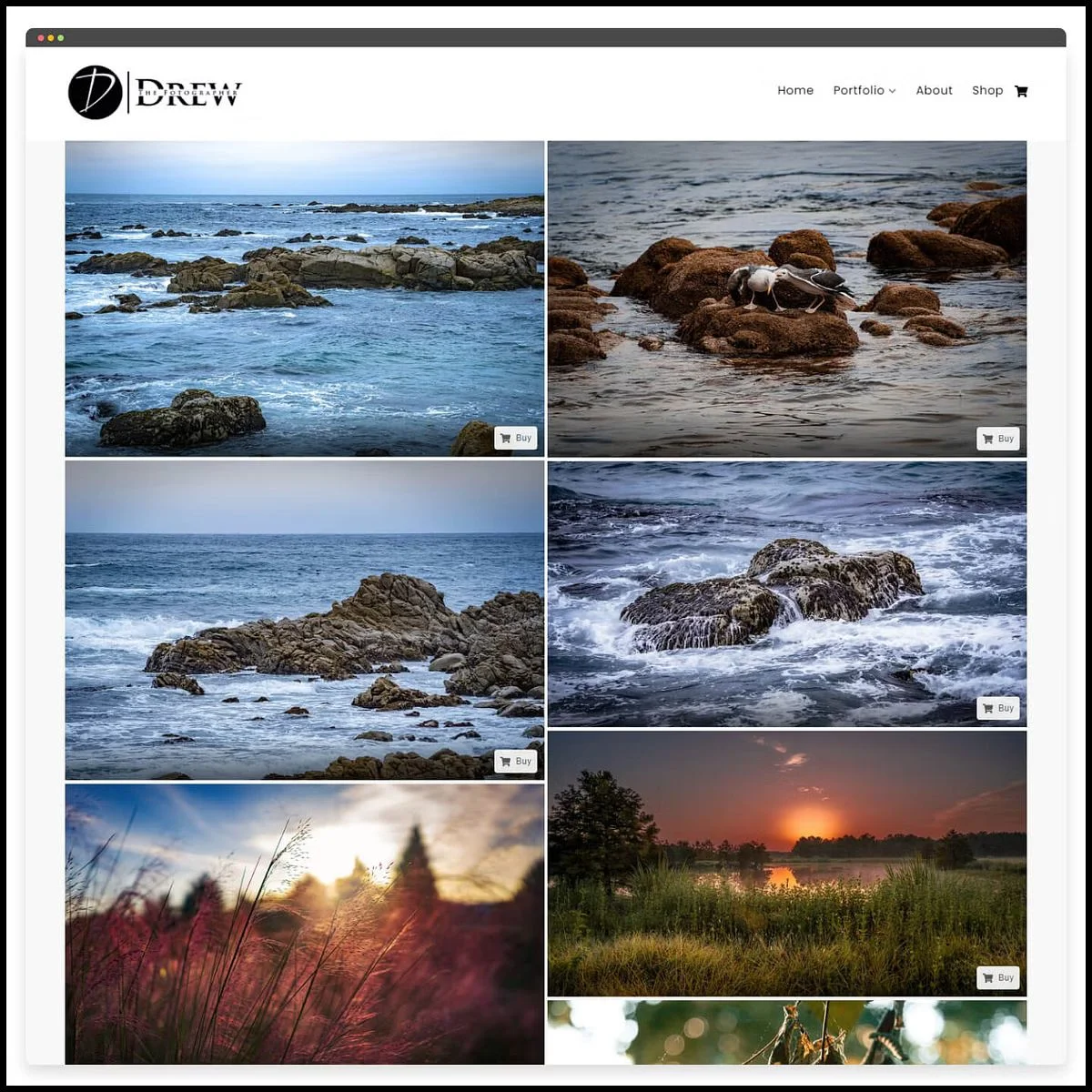 Andrew Hendrix - Photography portfolio website example