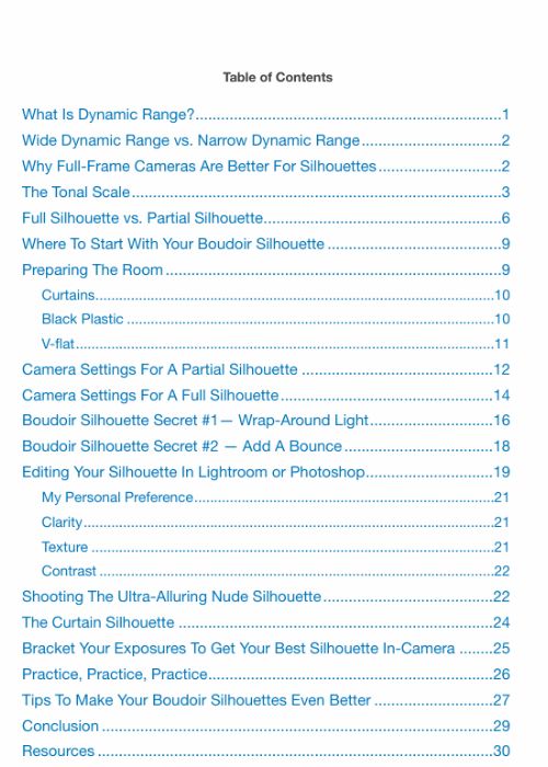 Table of contents