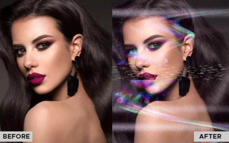 photo manipulation ideas with glitch effect