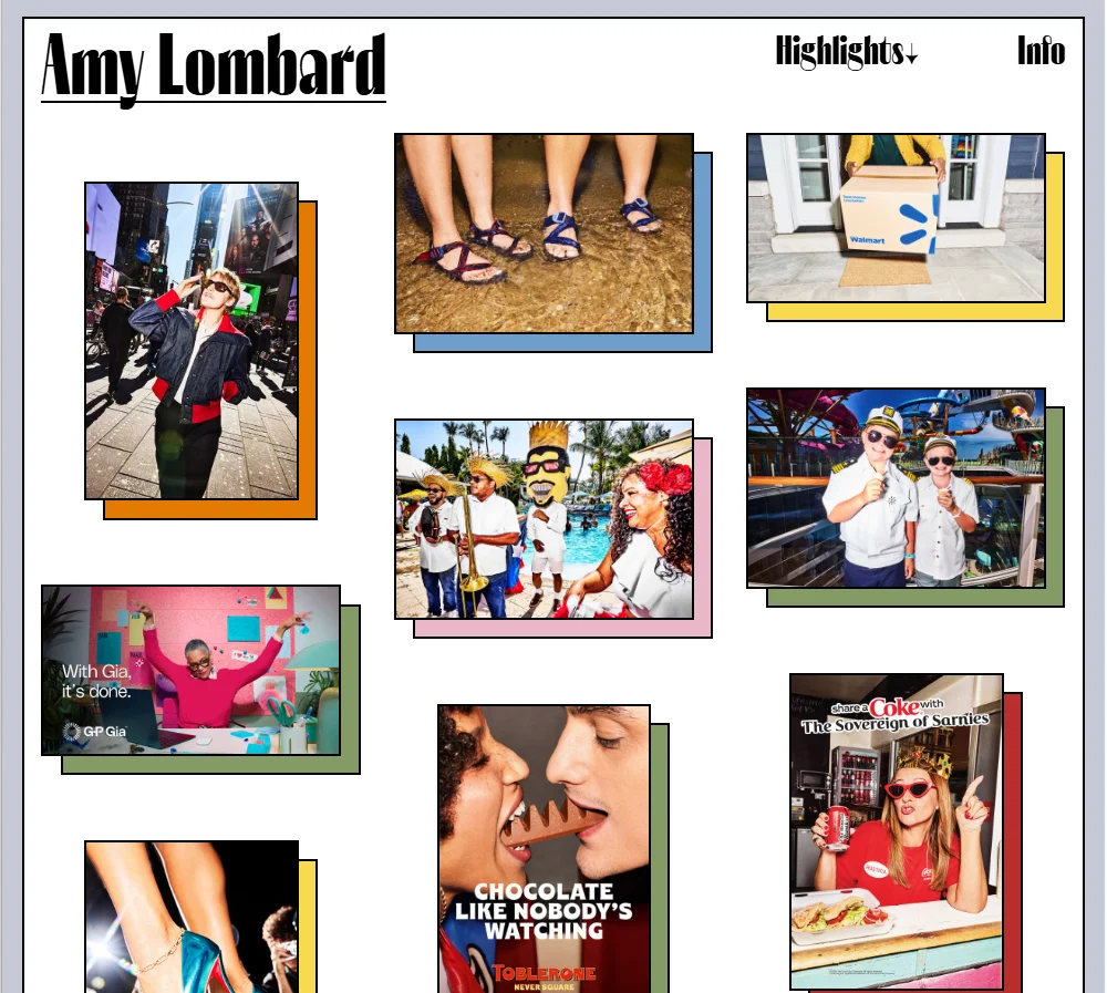 Amy Lombard portfolio website