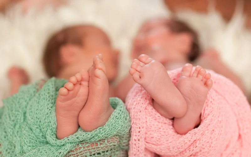 twin photoshoot ideas - capture tiny toes and feet