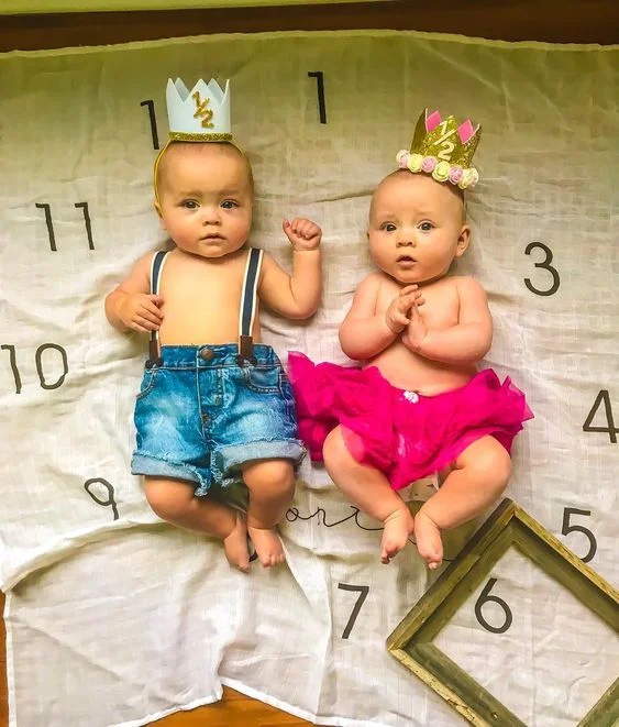 twin 6 month photoshoot idea