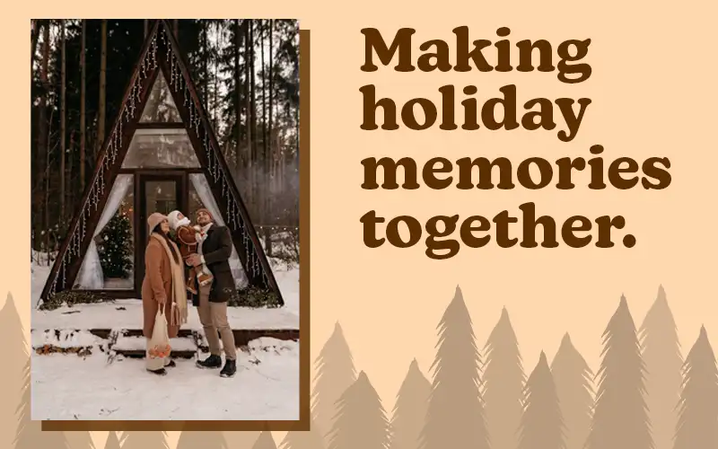 Family Christmas photo caption