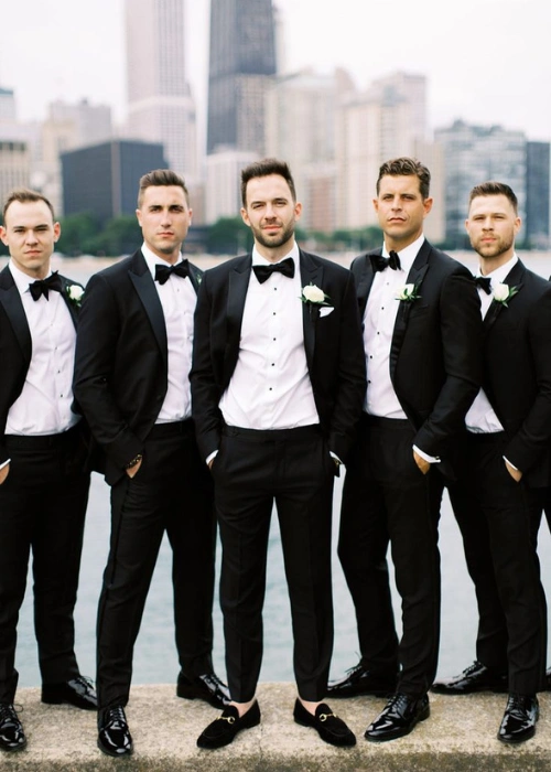 The Straight Line Groomsmen Pose