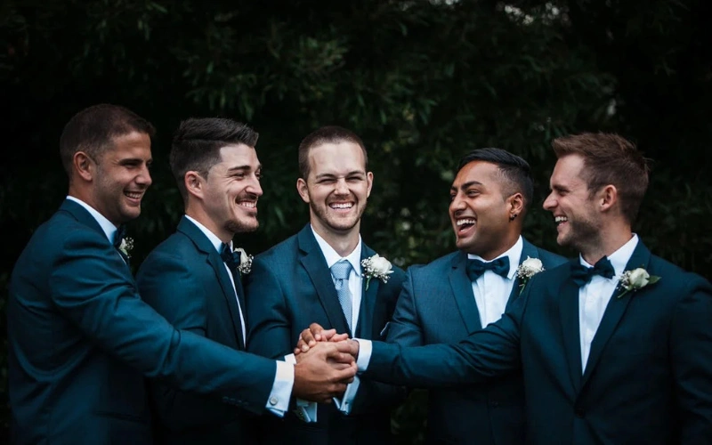Groomsmen Laughing Together