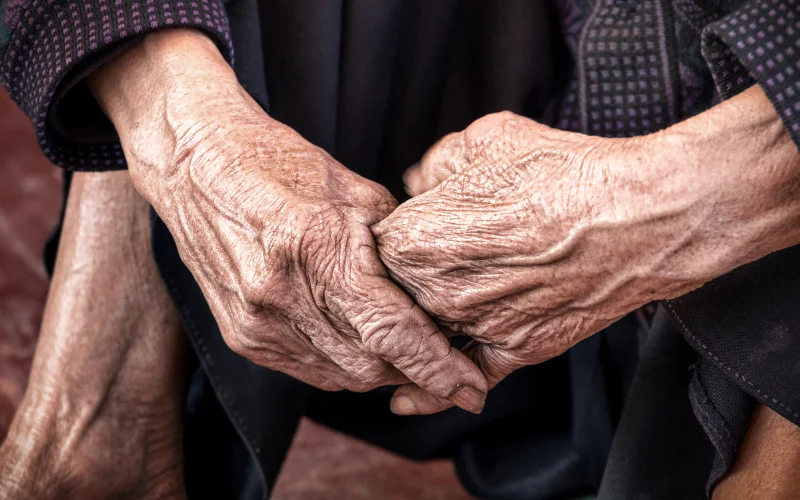 photo of wrinkled hands