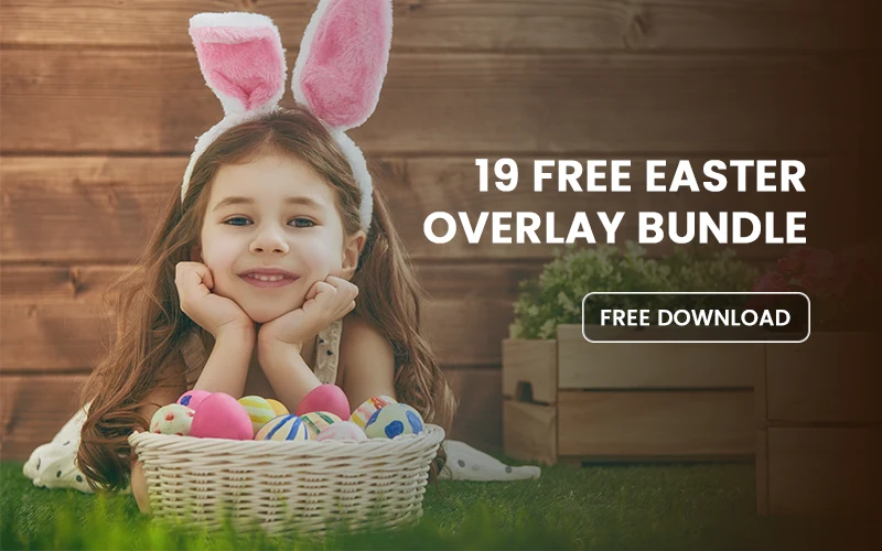 easter freebie banner, 19 free Easter Overlays Bundle