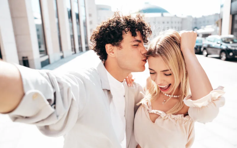 One of the best cute selfie ideas to express affection and warmth in a simple, heartfelt snapshot.